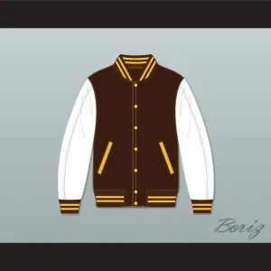 Broome Dusters Brown and White Varsity Letterman Jacket-Style Sweatshirt 1
