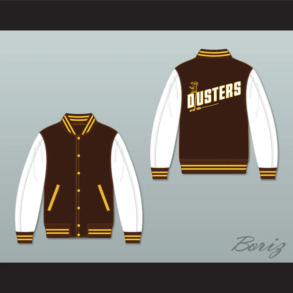 Broome Dusters Brown and White Varsity Letterman Jacket-Style Sweatshirt 1