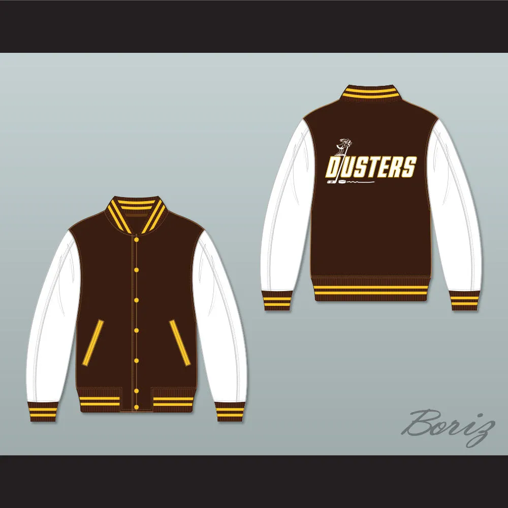 Broome Dusters Brown and White Varsity Letterman Jacket-Style Sweatshirt 2