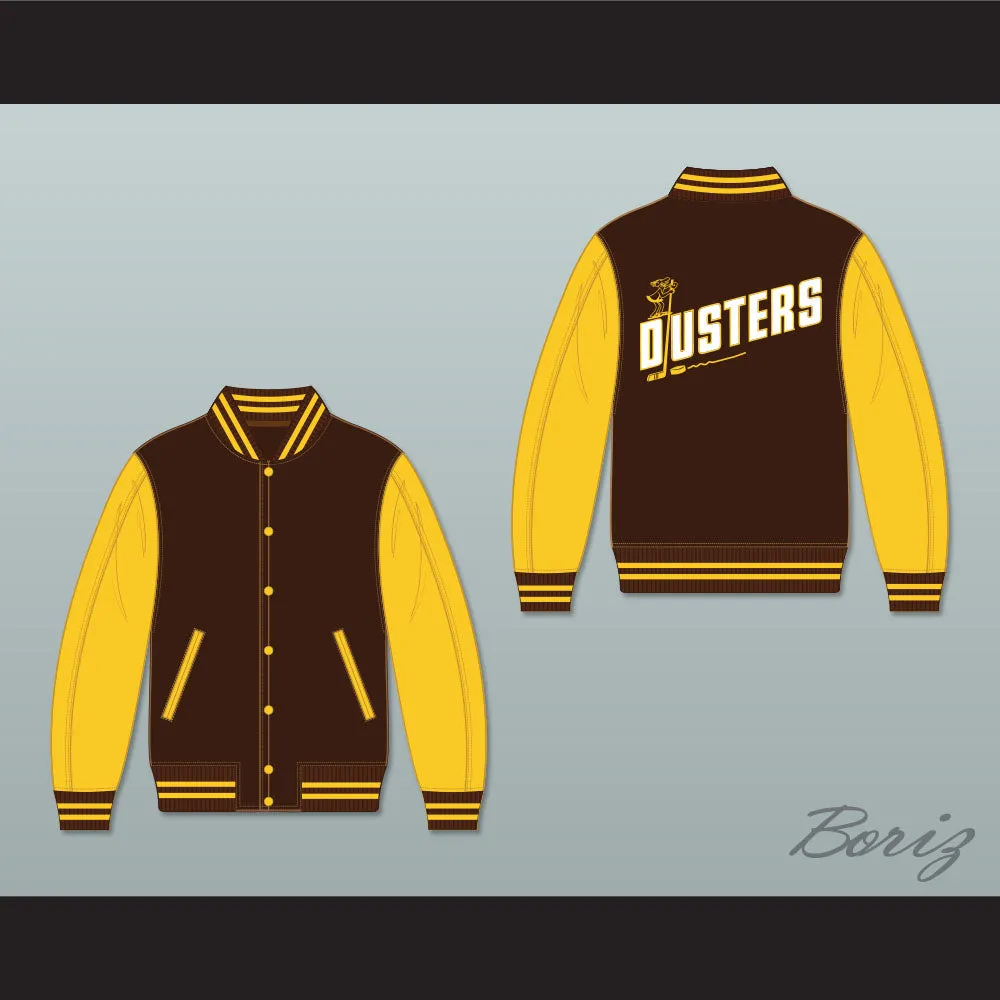 Broome Dusters Brown and Yellow Varsity Letterman Jacket-Style Sweatshirt 1