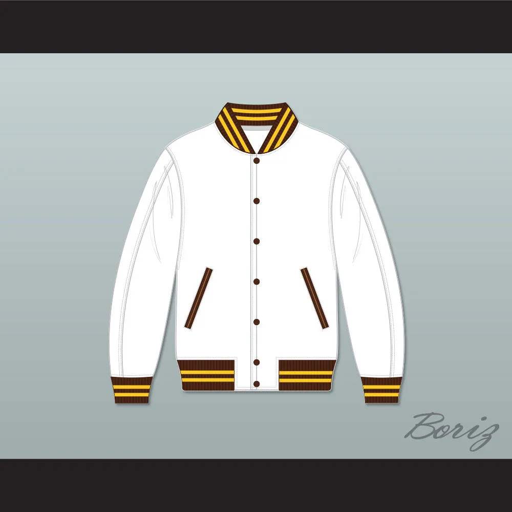 Broome Dusters White Varsity Letterman Jacket-Style Sweatshirt 1