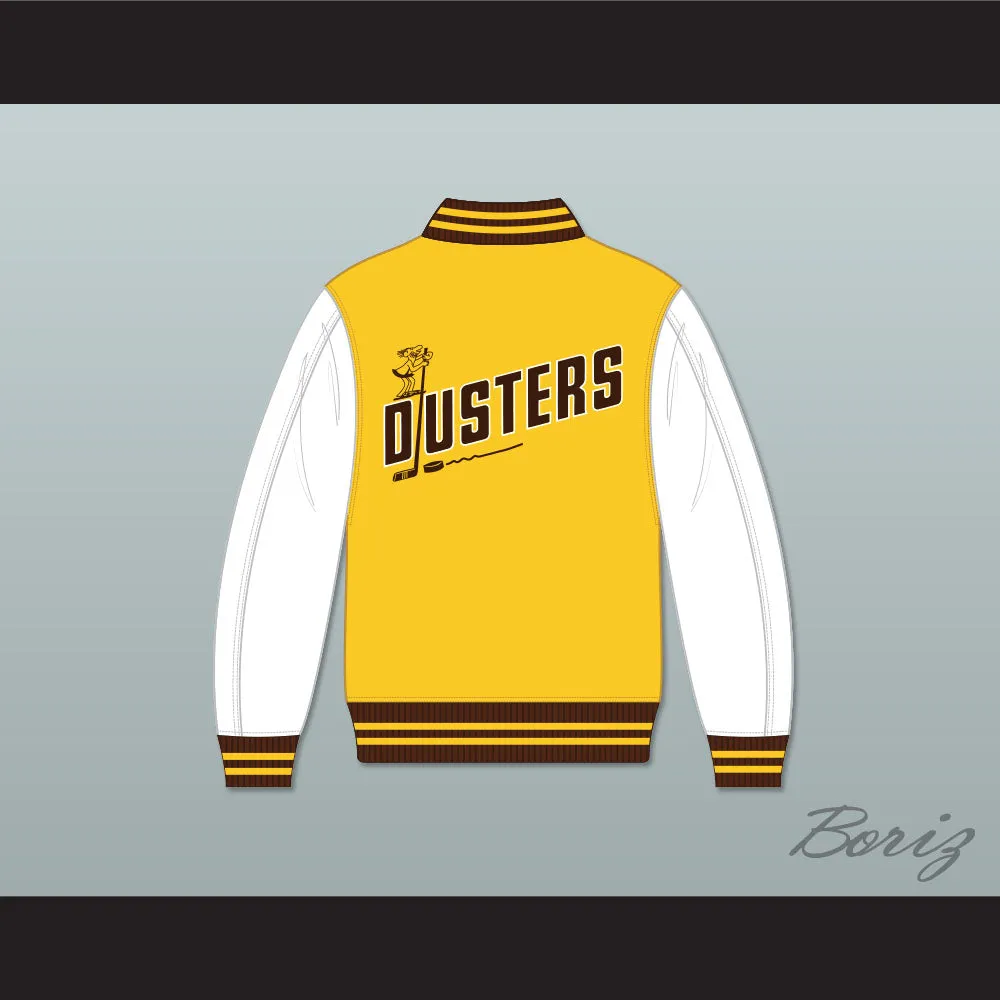 Broome Dusters Yellow and White Varsity Letterman Jacket-Style Sweatshirt 1
