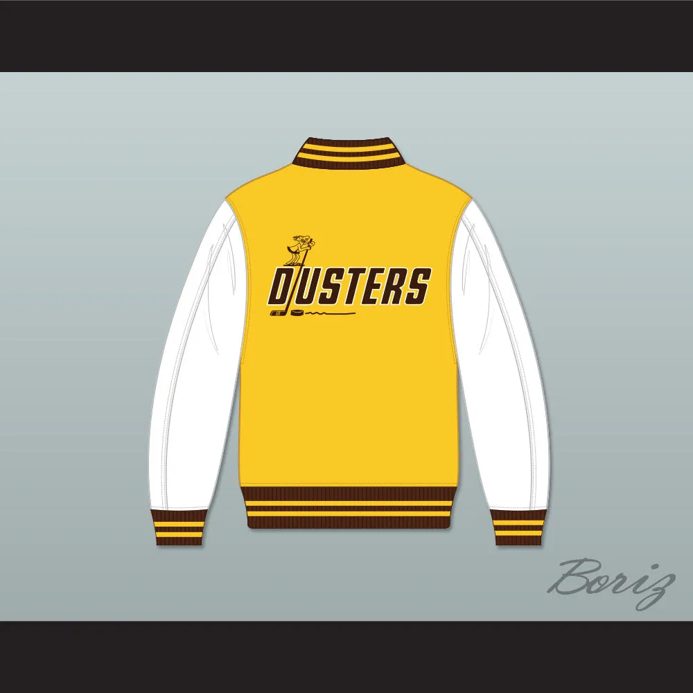 Broome Dusters Yellow and White Varsity Letterman Jacket-Style Sweatshirt 2