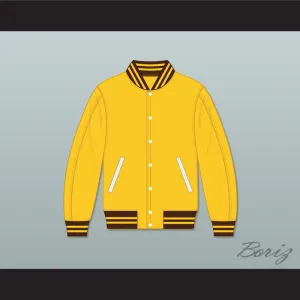 Broome Dusters Yellow Varsity Letterman Jacket-Style Sweatshirt 1