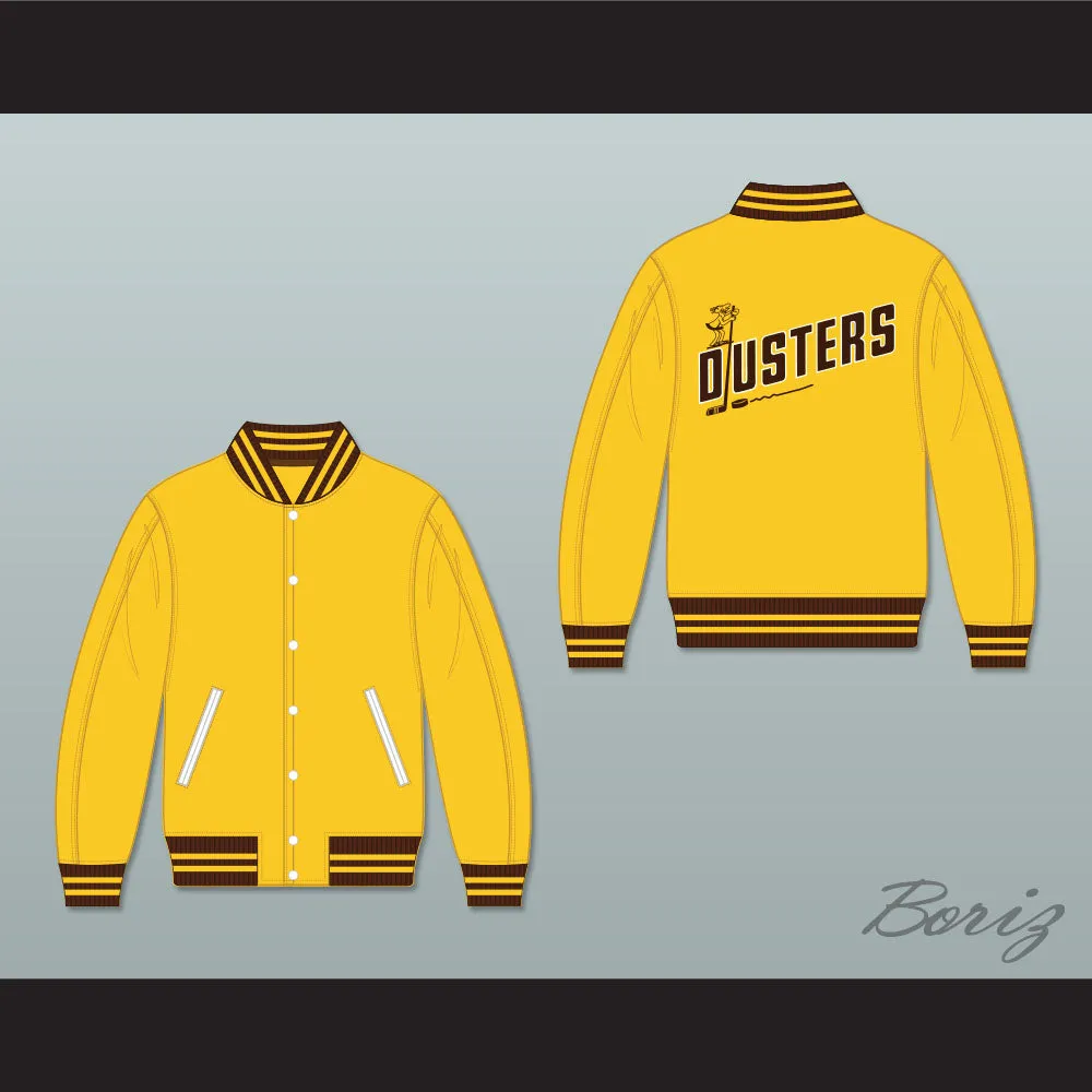 Broome Dusters Yellow Varsity Letterman Jacket-Style Sweatshirt 1