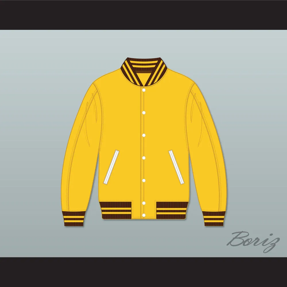 Broome Dusters Yellow Varsity Letterman Jacket-Style Sweatshirt 1