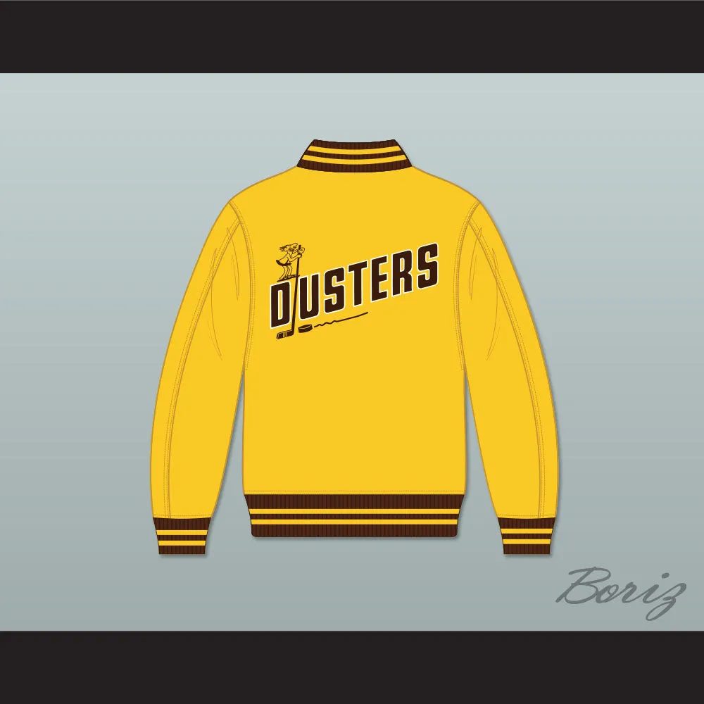 Broome Dusters Yellow Varsity Letterman Jacket-Style Sweatshirt 1