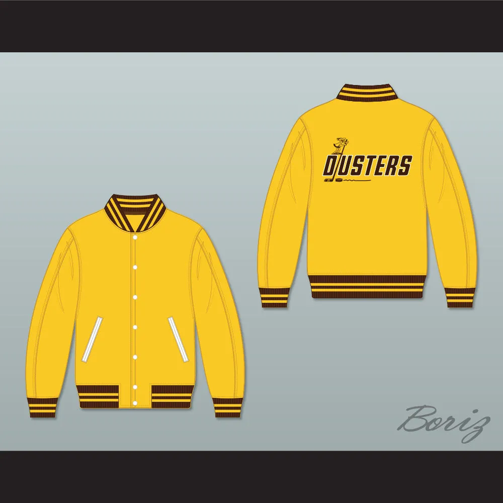 Broome Dusters Yellow Varsity Letterman Jacket-Style Sweatshirt 2