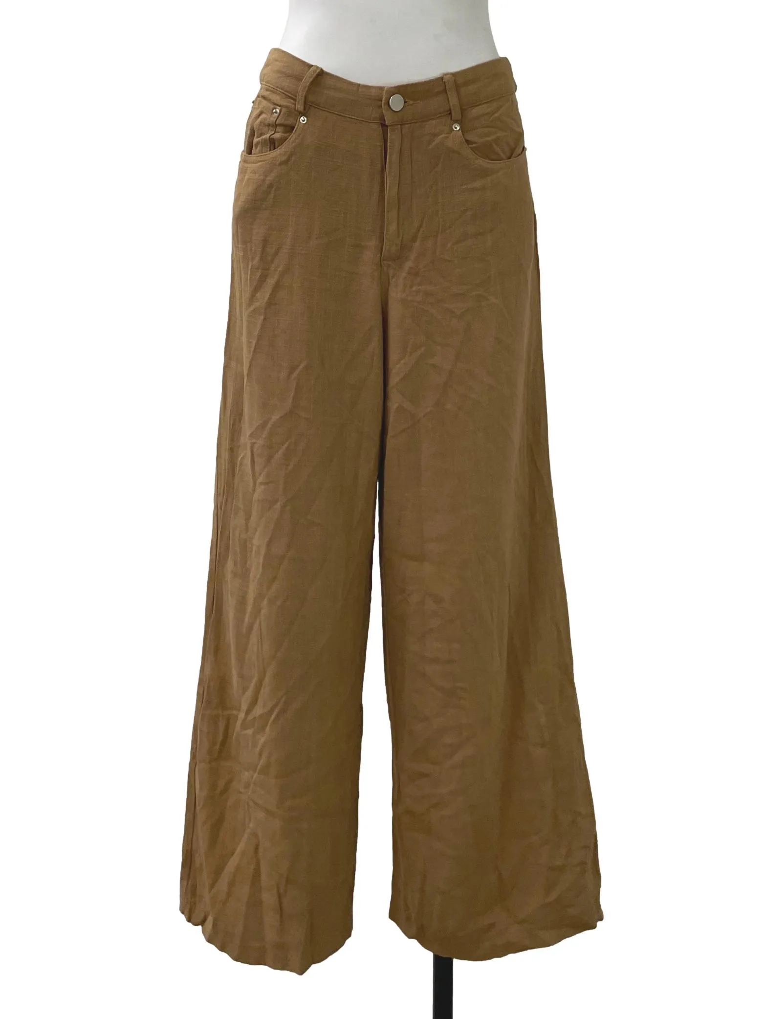 Brown Linen Wide Legged Pants TEM