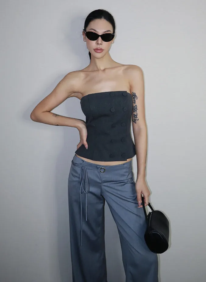 Button-Up Bustier Top