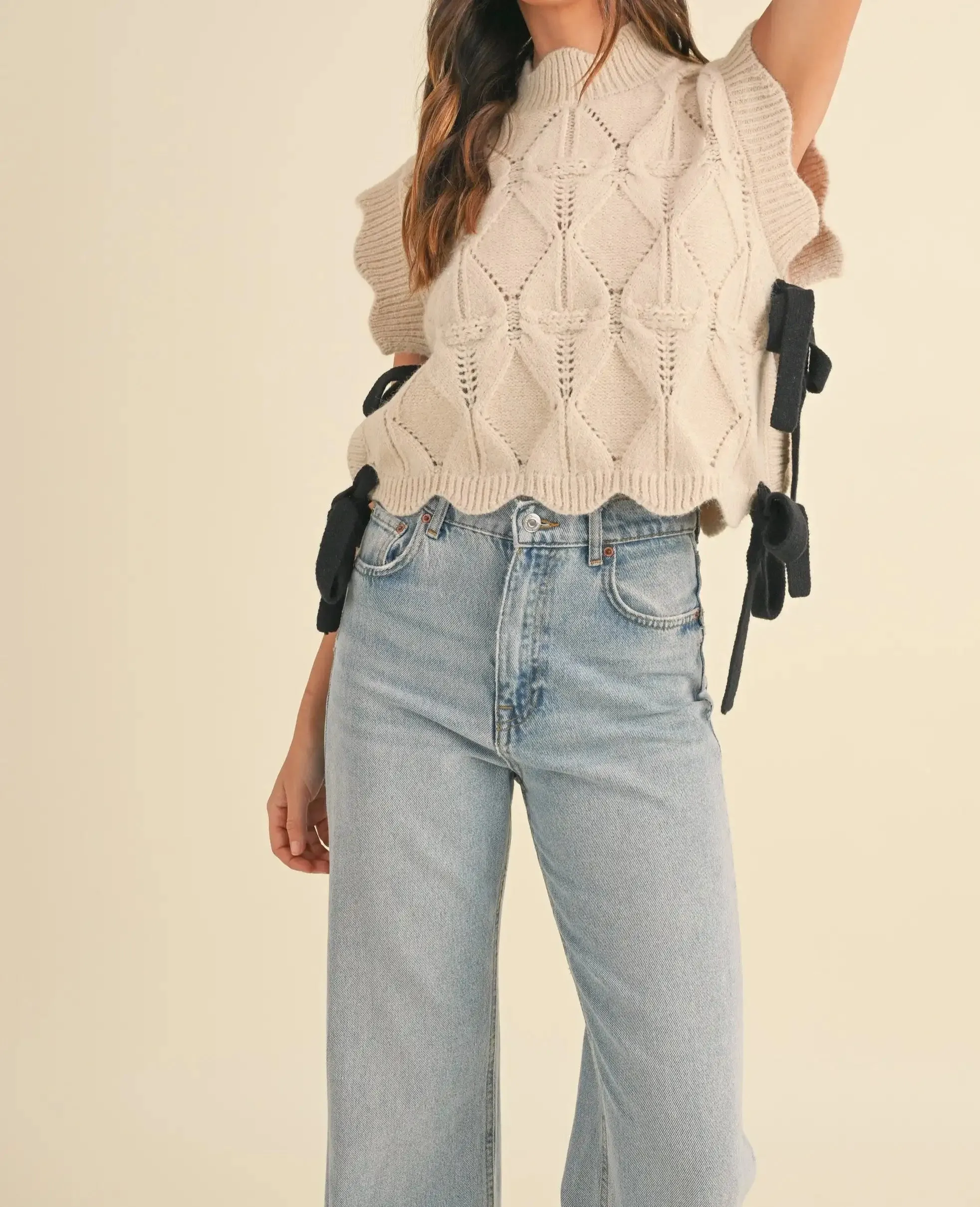 Cable Knit Asymmetric Pullover Sweater