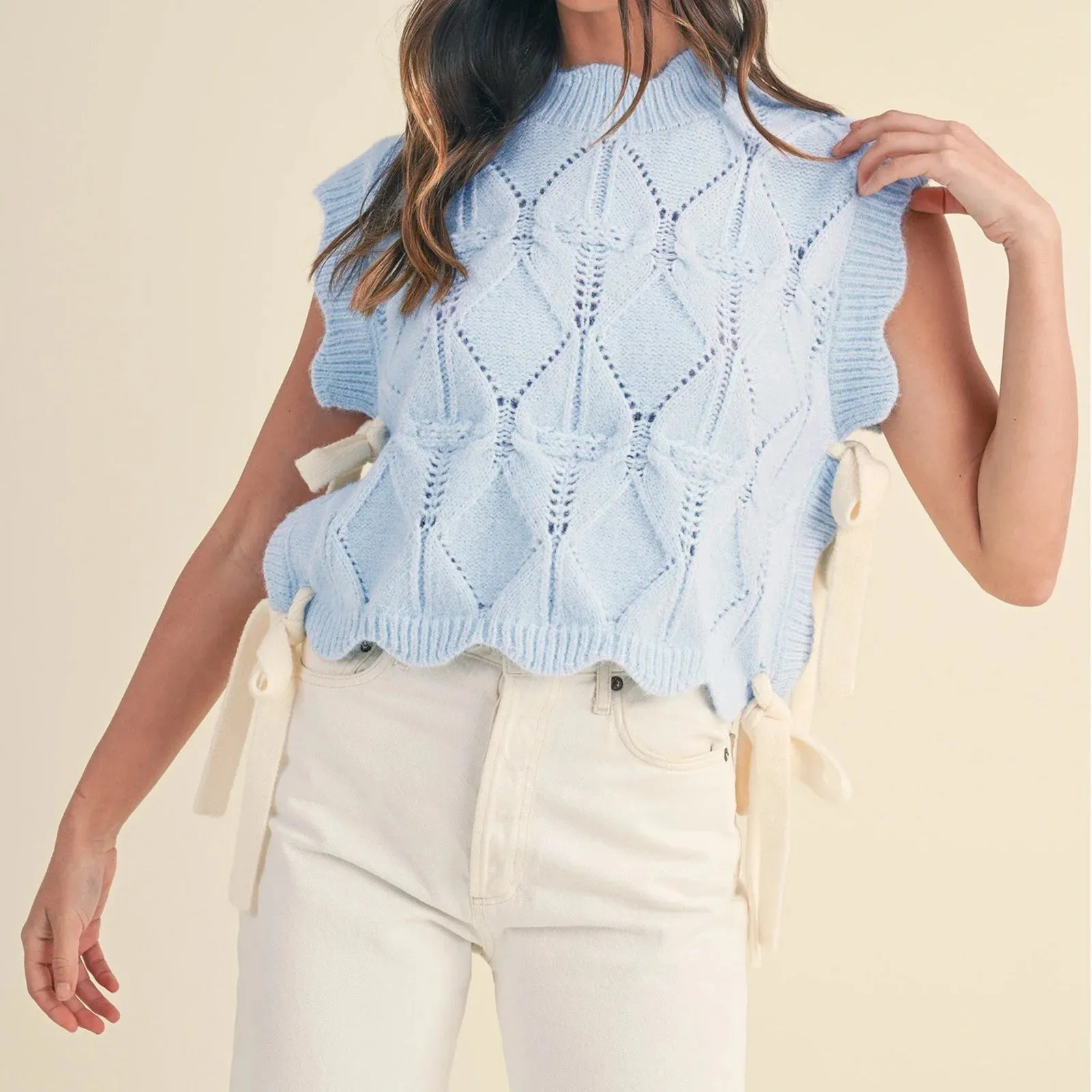 Cable Knit Asymmetric Pullover Sweater