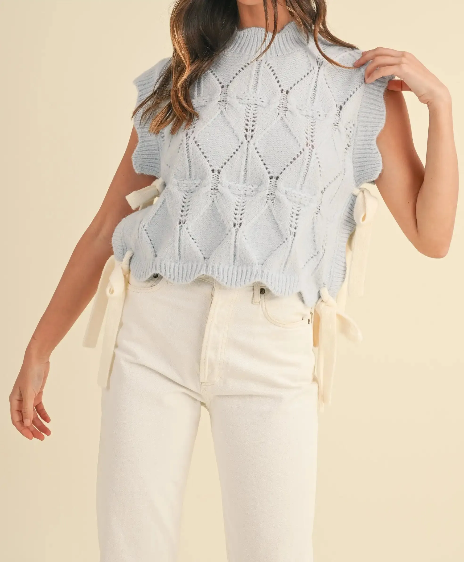Cable Knit Asymmetric Pullover Sweater