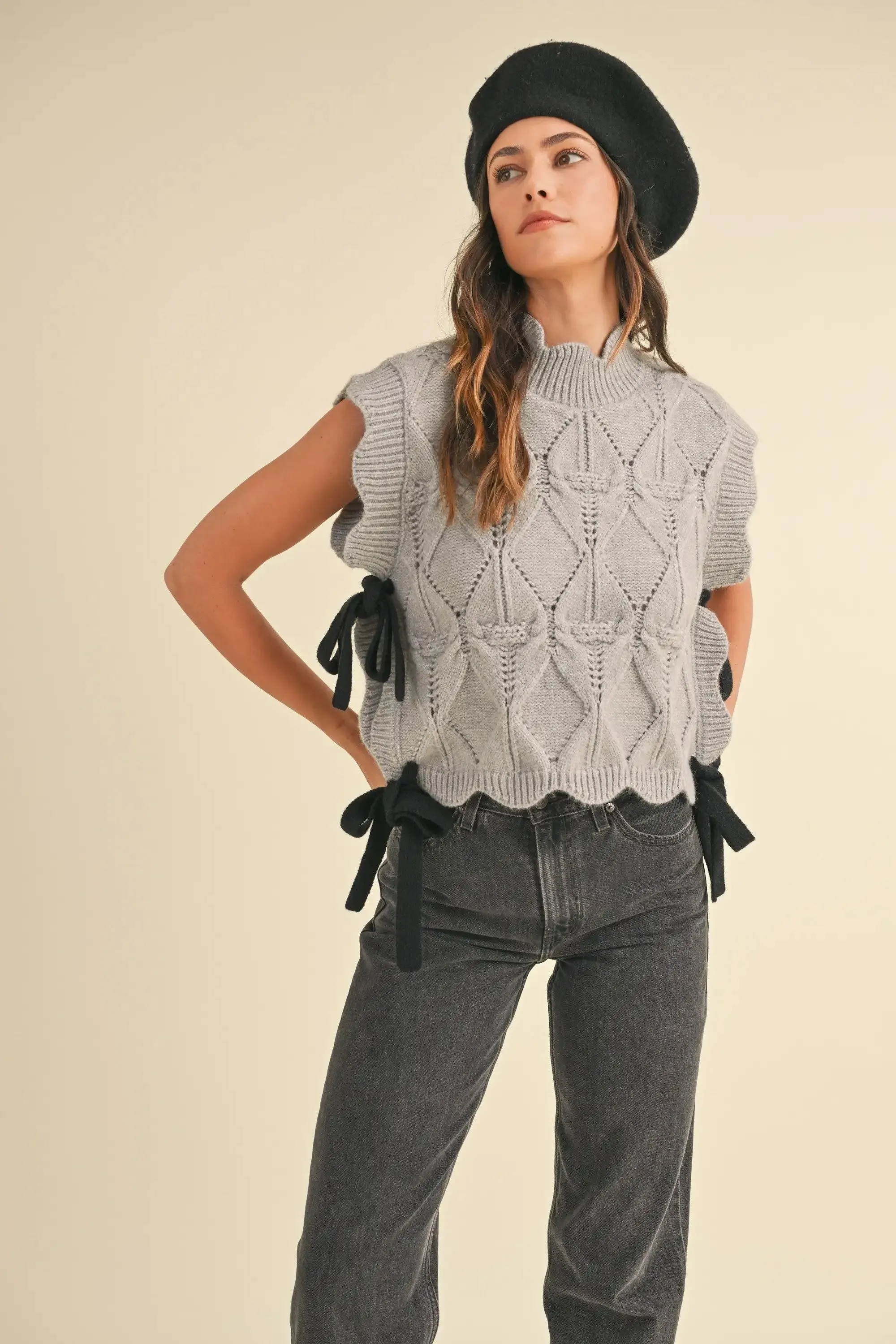 Cable Knit Asymmetric Pullover Sweater