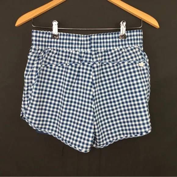 Calme by Johnny Was Blue and White Checkered Elements Run Shorts II Small