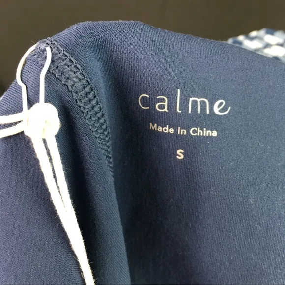 Calme by Johnny Was Blue and White Checkered Elements Run Shorts II Small