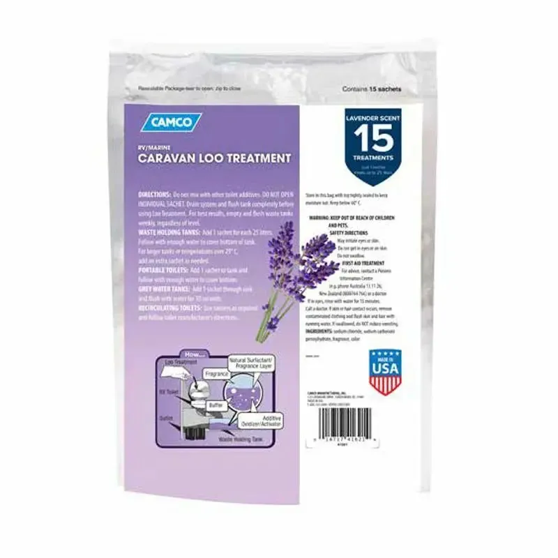 Camco Caravan Loo Treatment - Lavender Scent Drop ins - no longer available