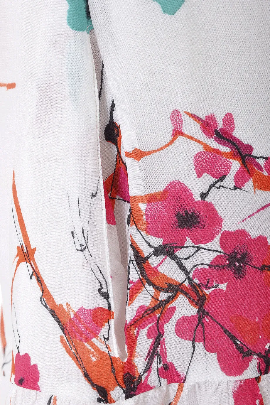 CARLOS MIELE AQUARELLE White Floral Printed Dress