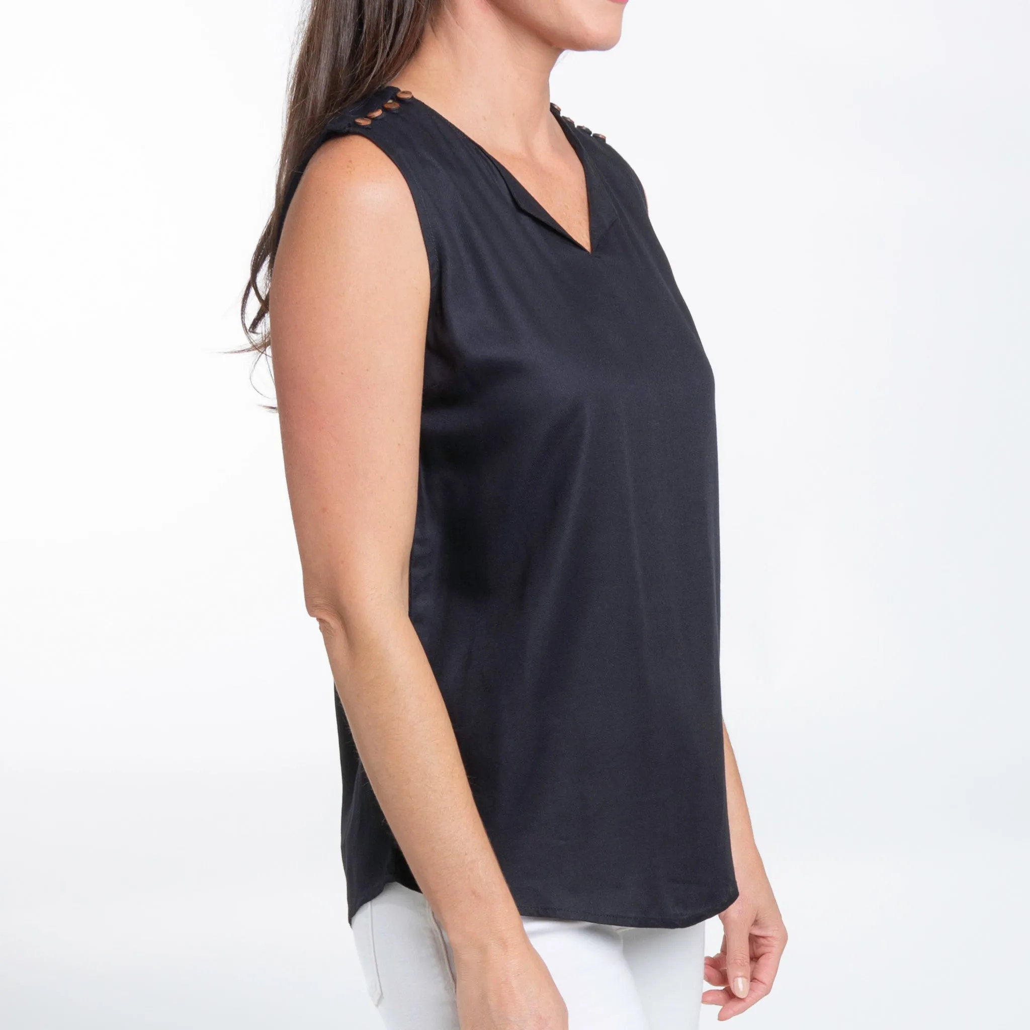 Casey Sleeveless V-Neck Blouse