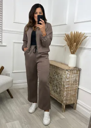 Cassidy Taupe Front Seam Trousers 30 leg length