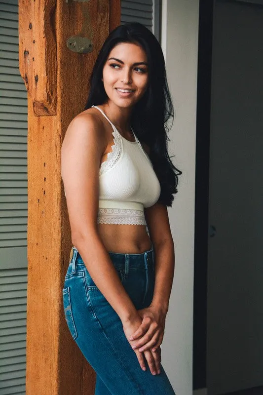 CELESTE CROP TOP BRALETTE IVORY
