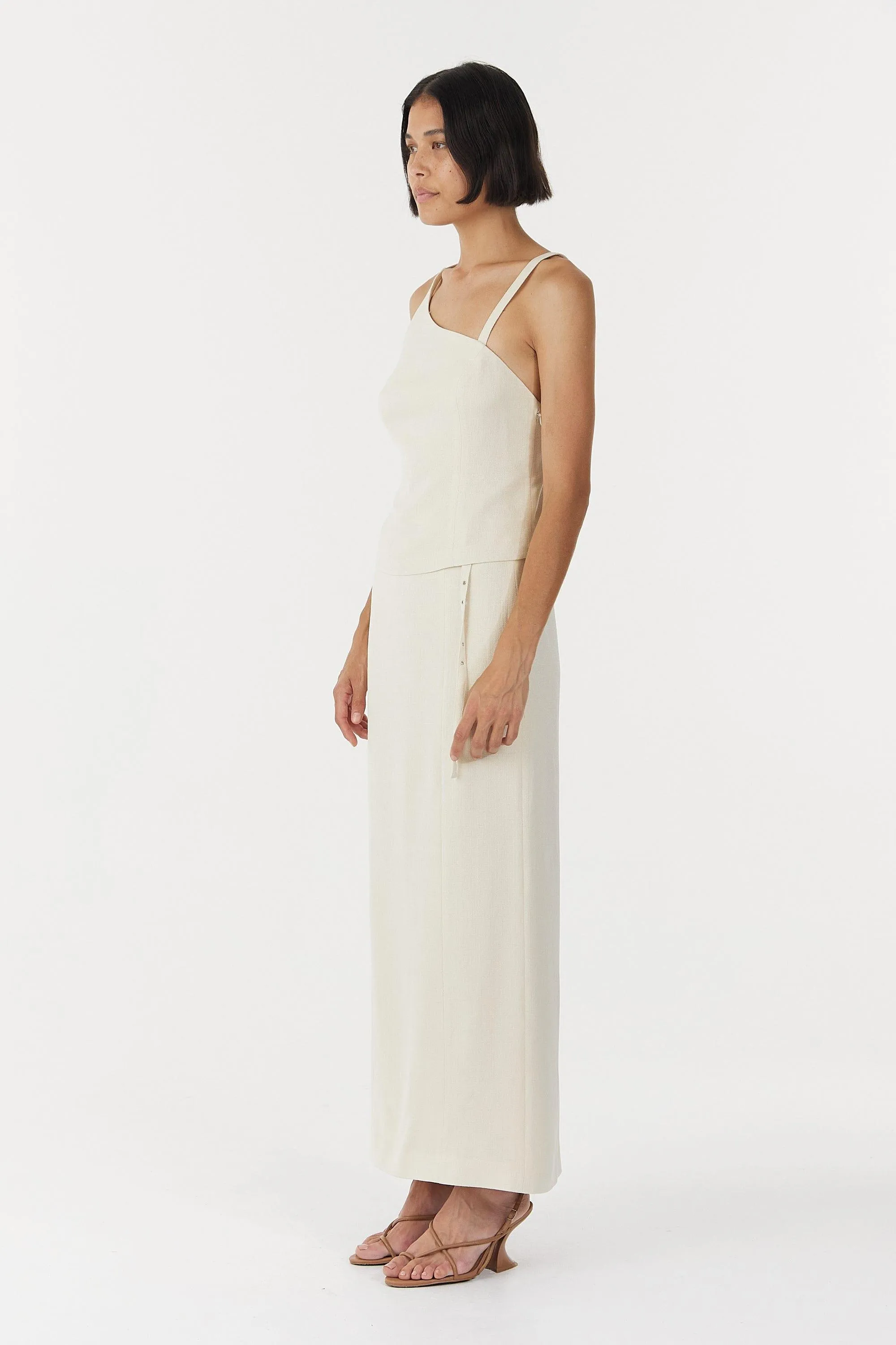 CHROME VISION ASYMMETRIC BODICE | CREAM