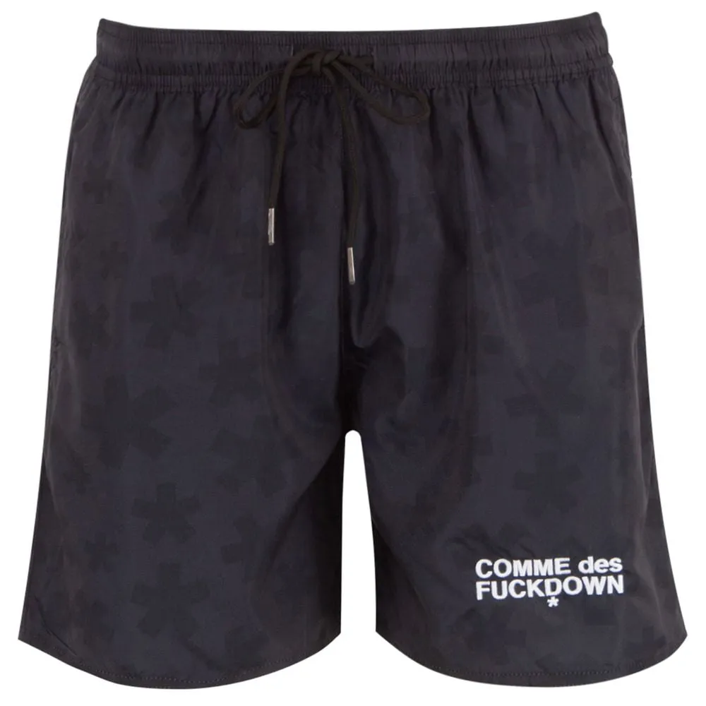 Comme Des Fuckdown Black Polyester Men's Swimwear Short