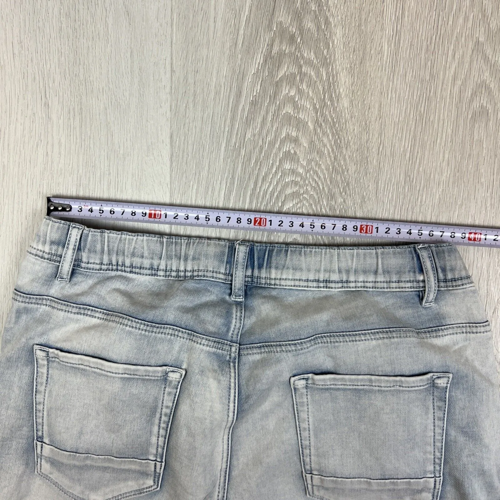 Connor Mens Denim Elastic Waist Pin Tuck Leg Shorts Size 34