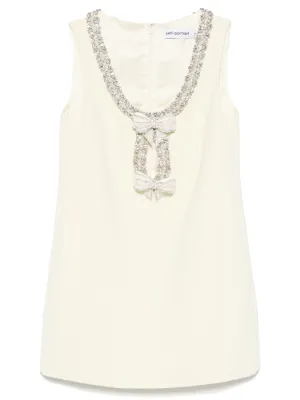 Crepe bow mini dress
