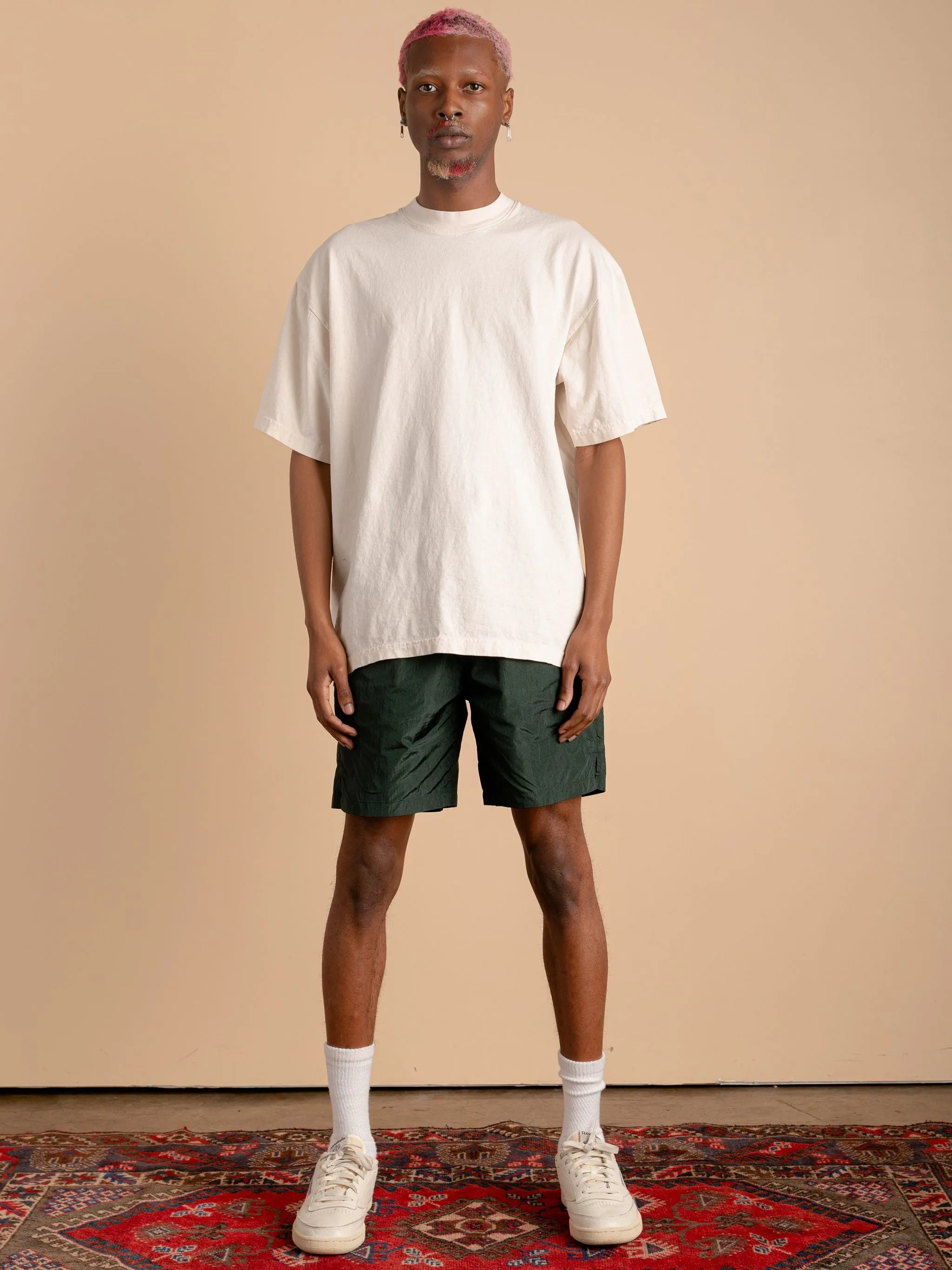 Crinkle Nylon Shorts-Emerald