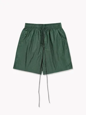 Crinkle Nylon Shorts-Emerald