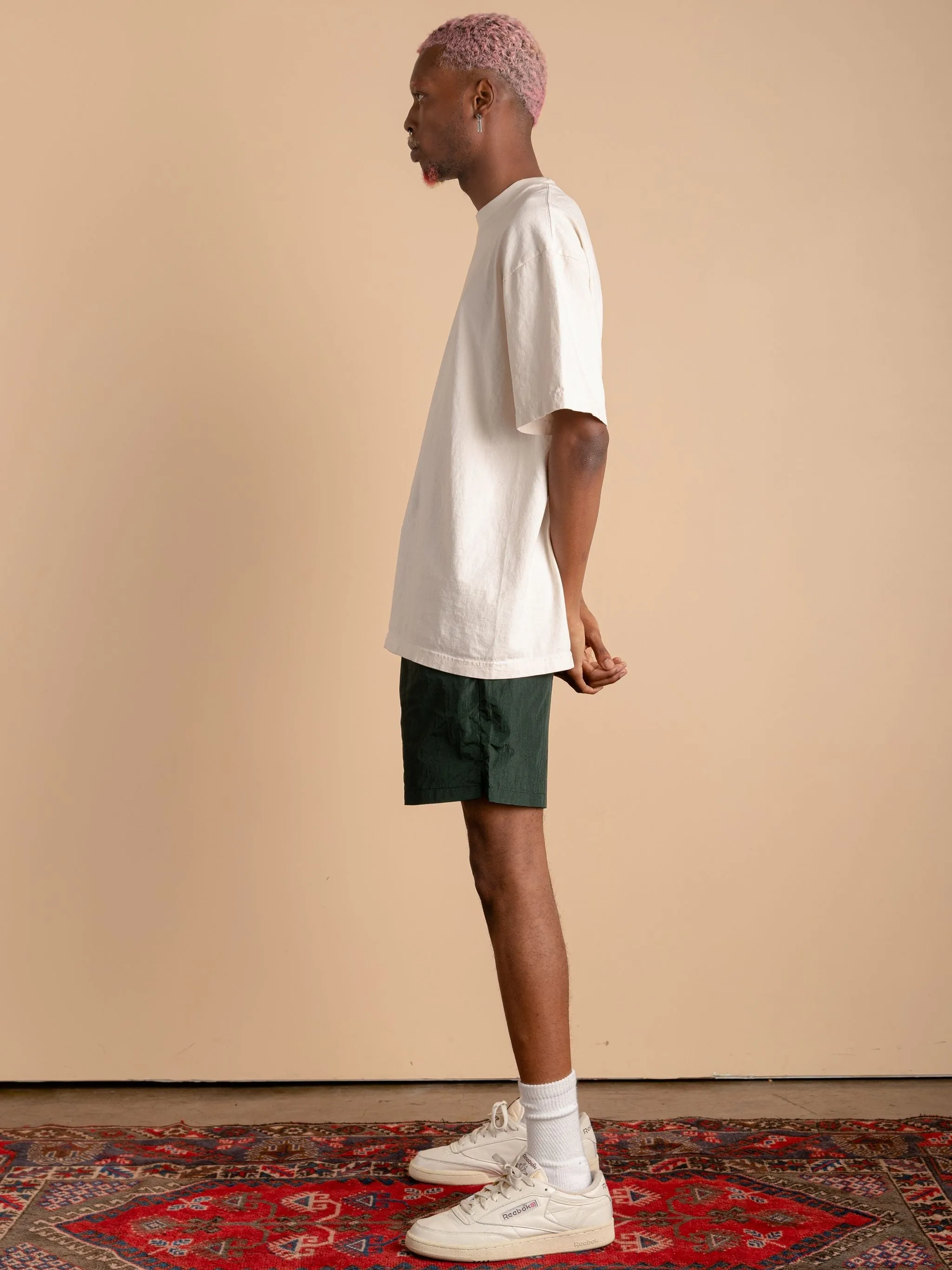 Crinkle Nylon Shorts-Emerald