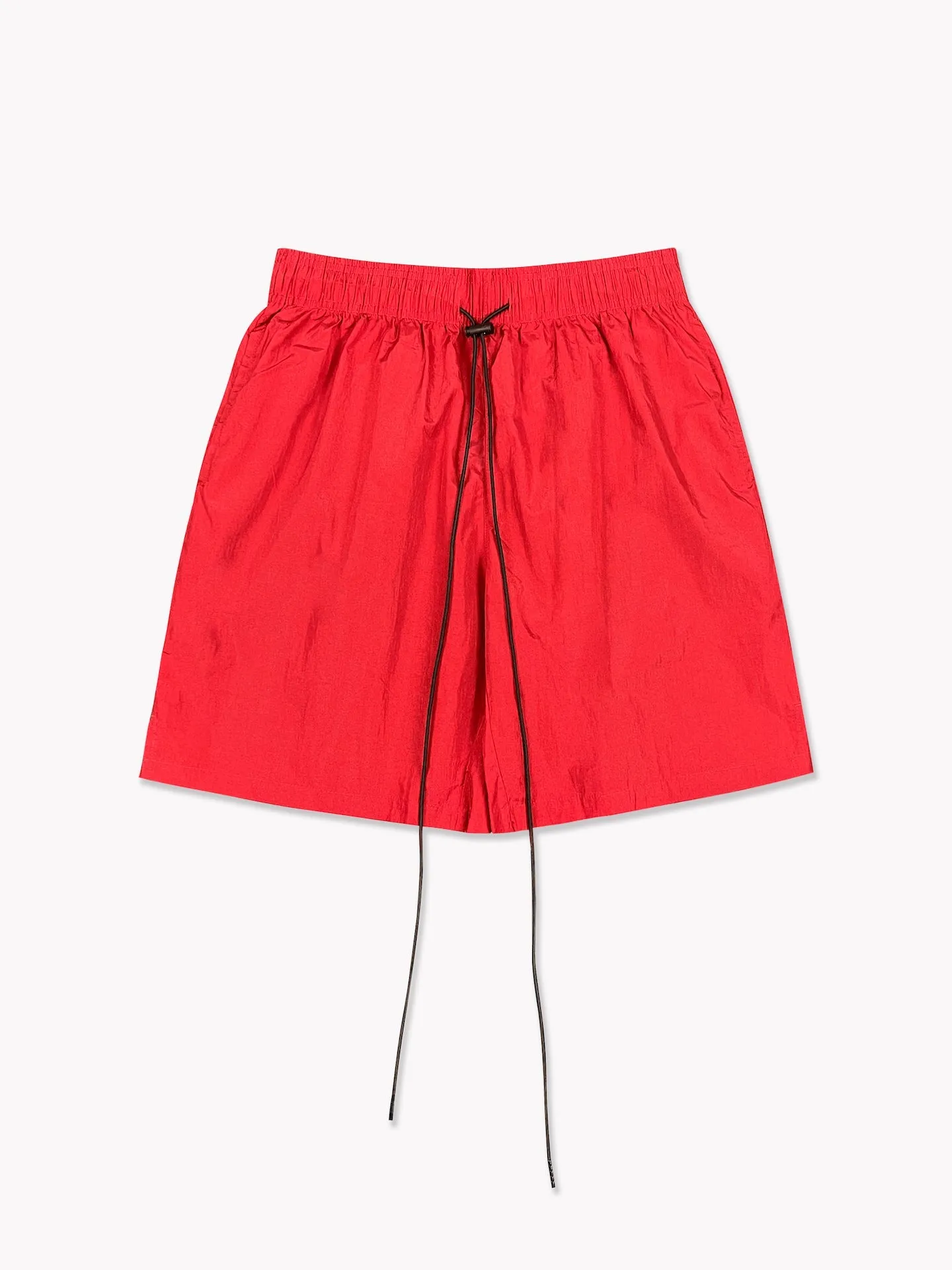 Crinkle Nylon Shorts-Red