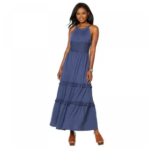 Curations Women's Plus Size Maxi Dress With Lace Trim