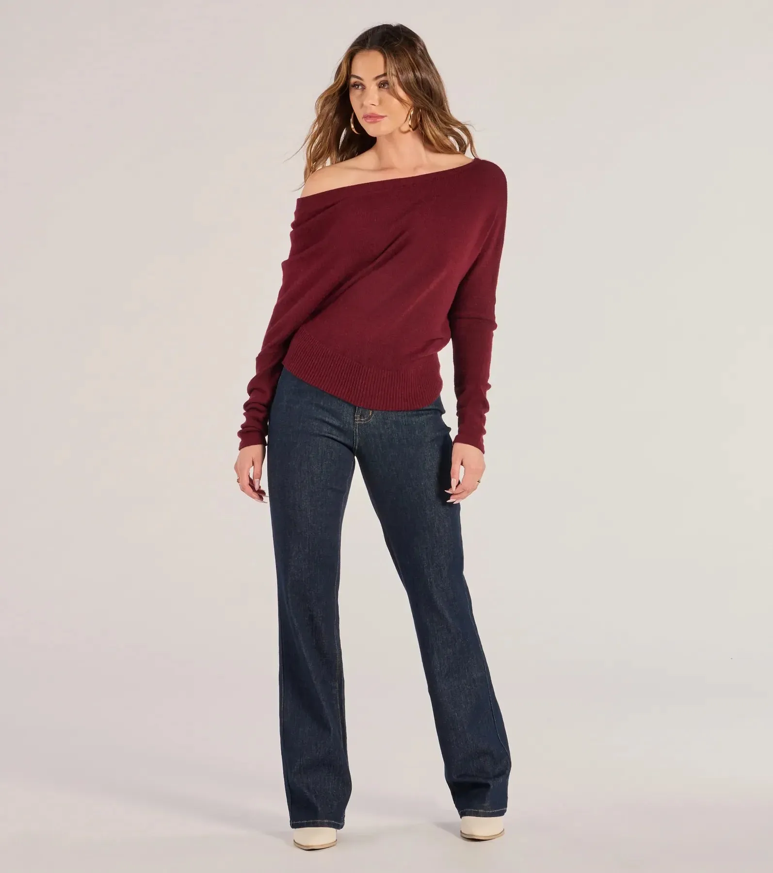 Cute And Cozy Off-Shoulder Knit Sweater