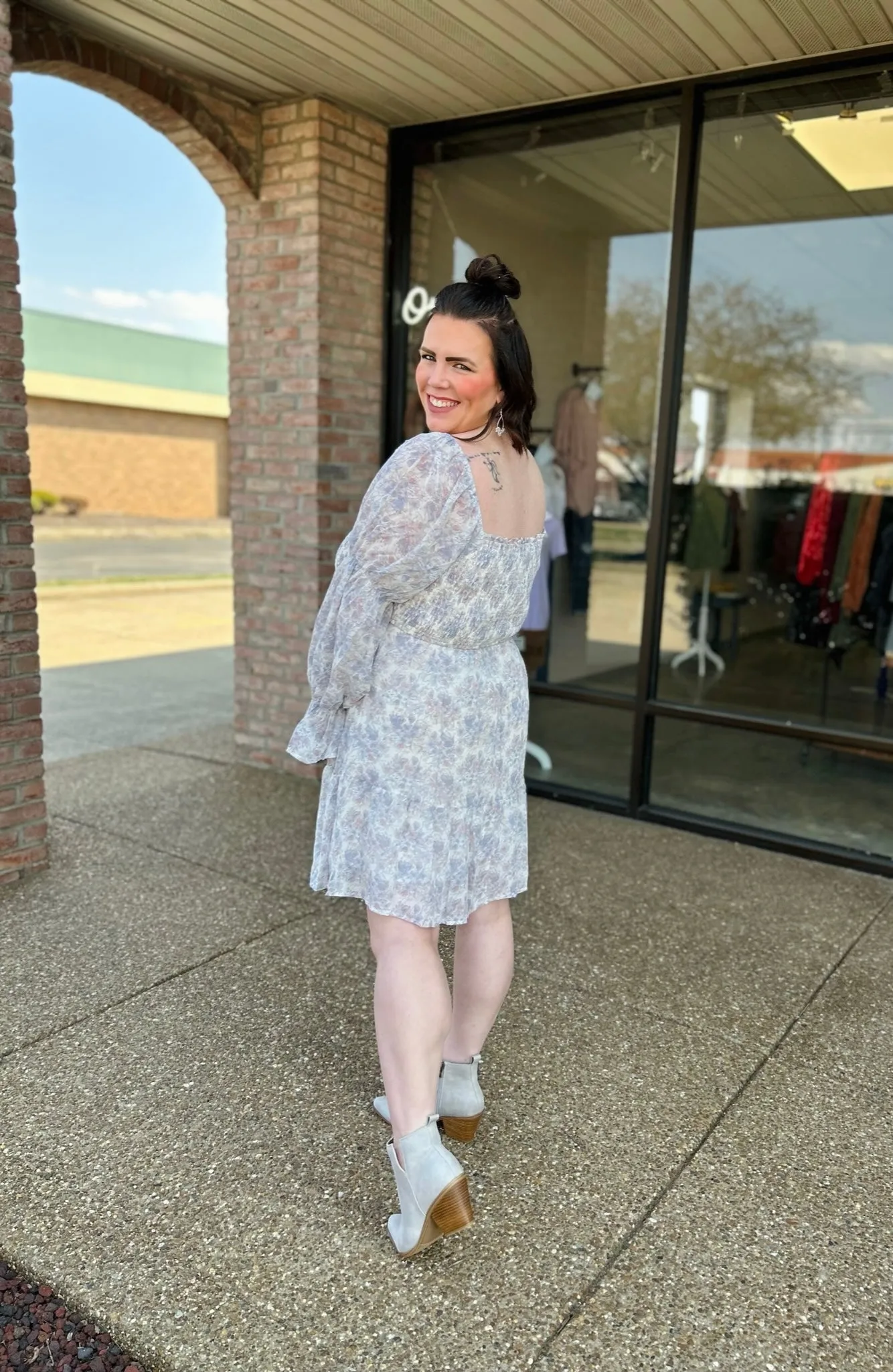 Dainty Floral Smocked Mini Dress