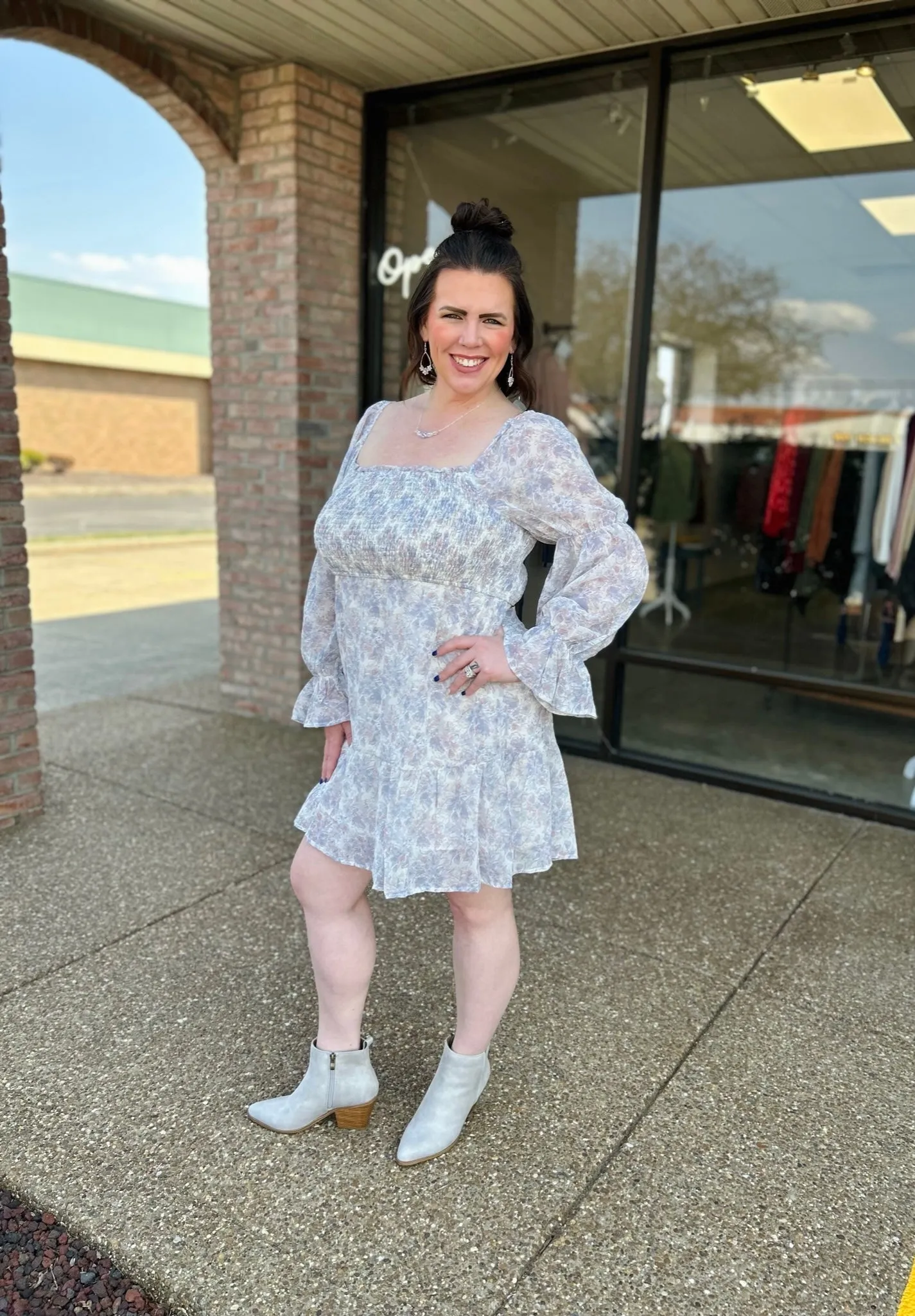 Dainty Floral Smocked Mini Dress