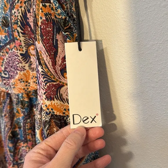 Dex Tiered Flowy Sundress with Keyhole Back Multicolor Maxi