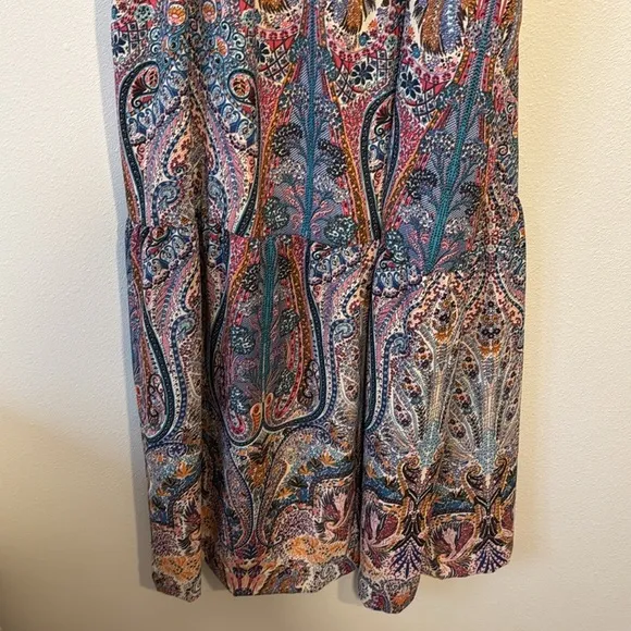 Dex Tiered Flowy Sundress with Keyhole Back Multicolor Maxi