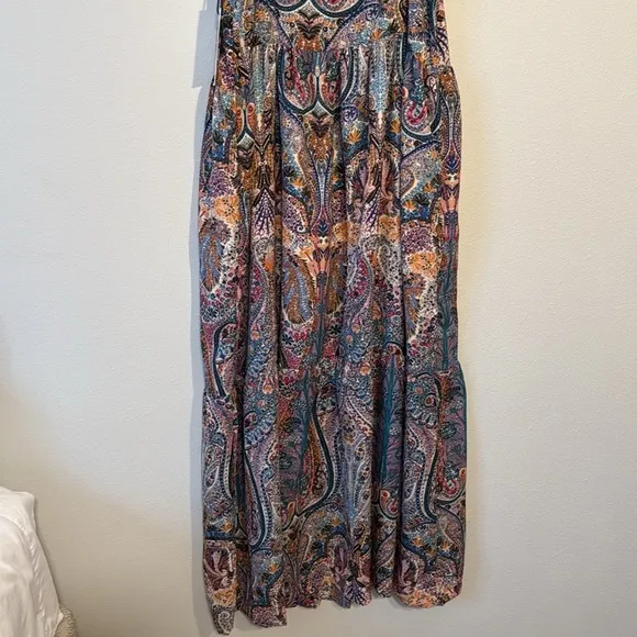 Dex Tiered Flowy Sundress with Keyhole Back Multicolor Maxi