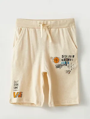 Elastic Waist Printed Boy Bermuda