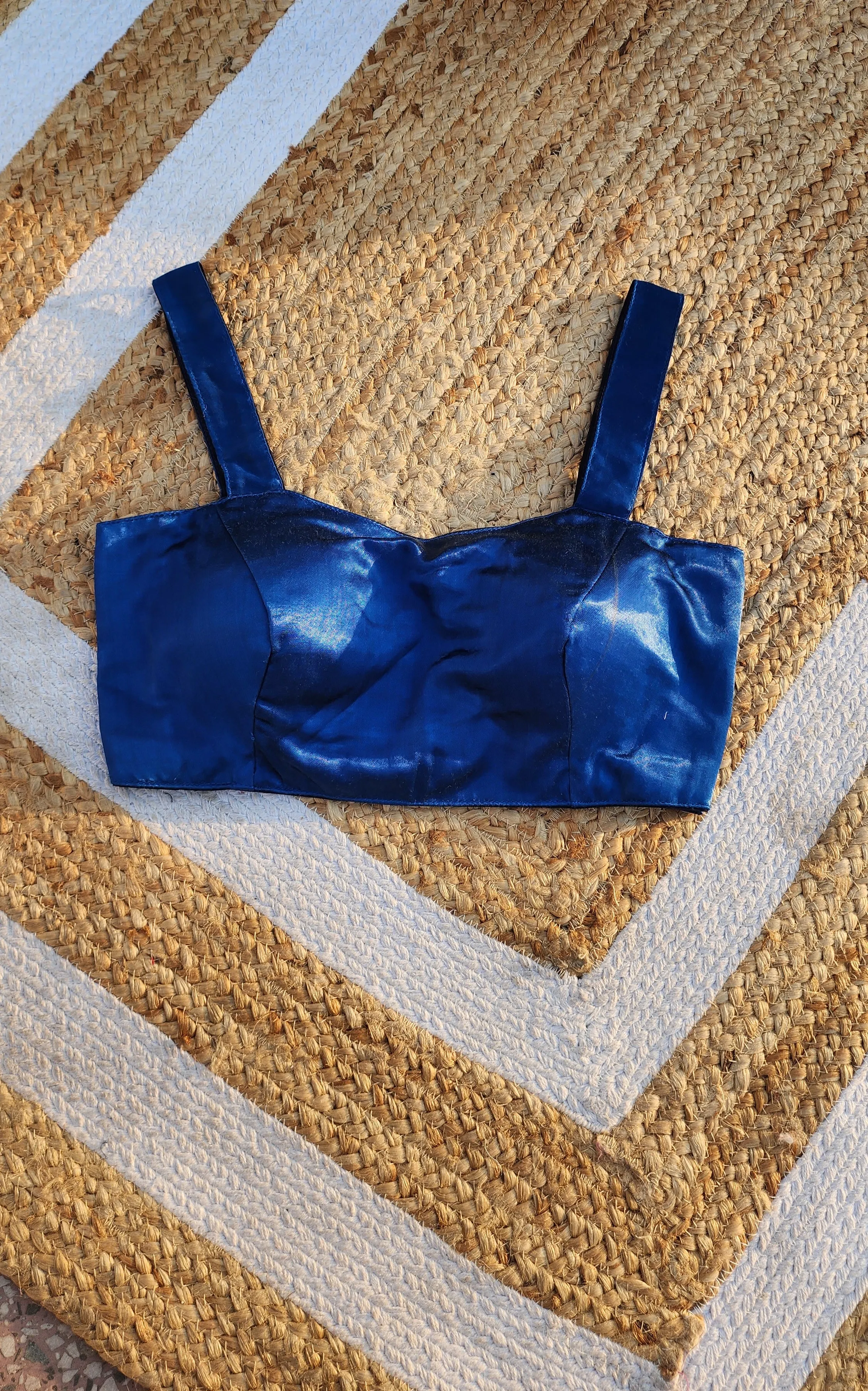 Electric Blue Mashru Blouse
