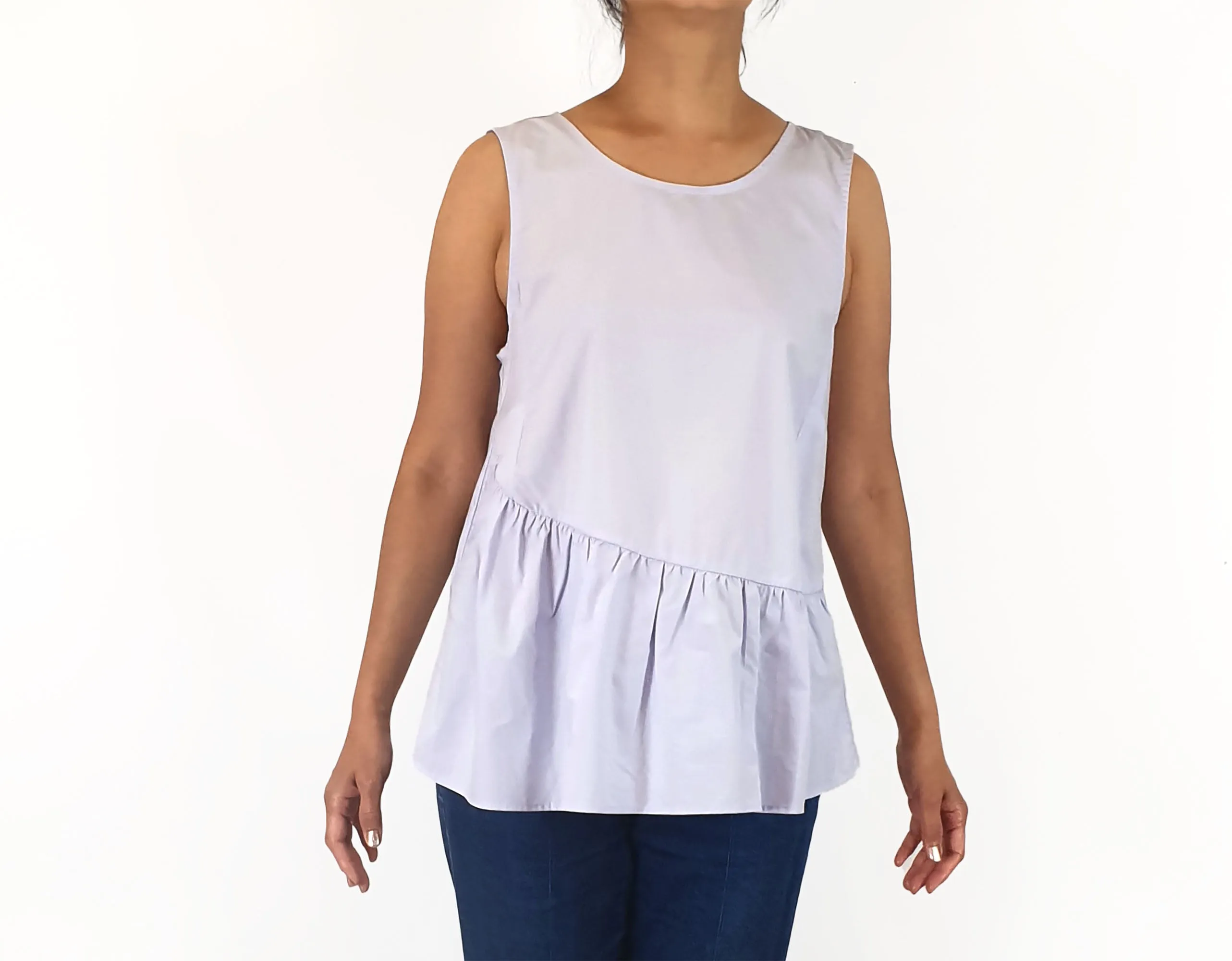 Elk lilac purple asymmetric top size 10