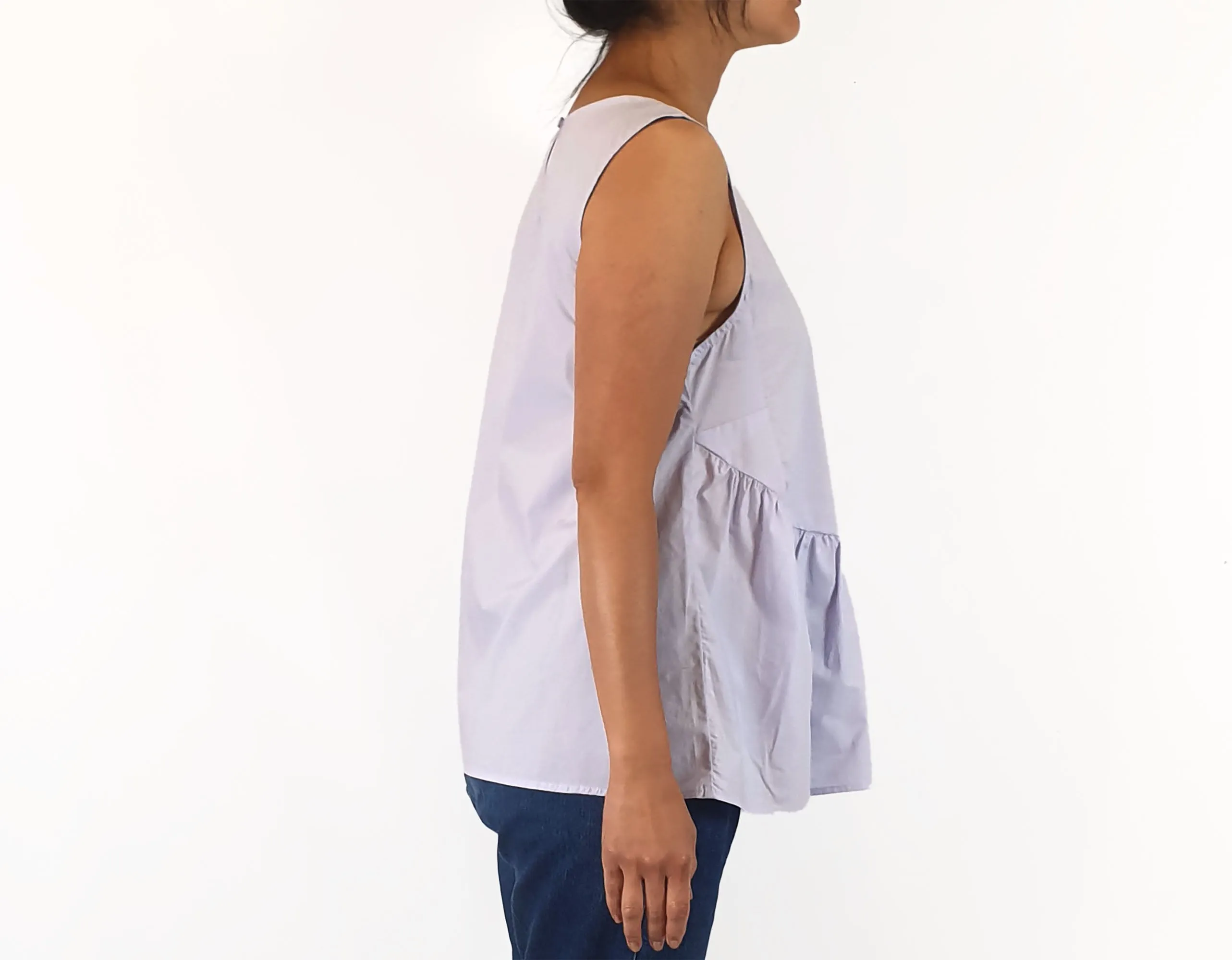 Elk lilac purple asymmetric top size 10