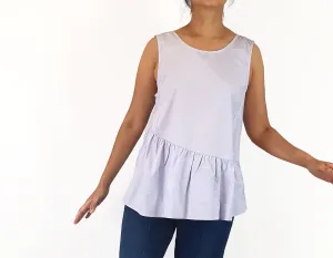 Elk lilac purple asymmetric top size 10