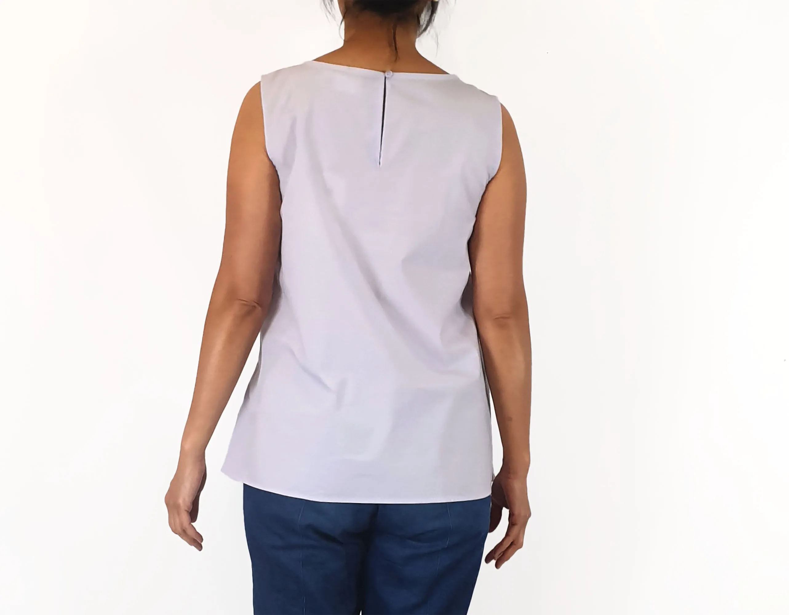Elk lilac purple asymmetric top size 10