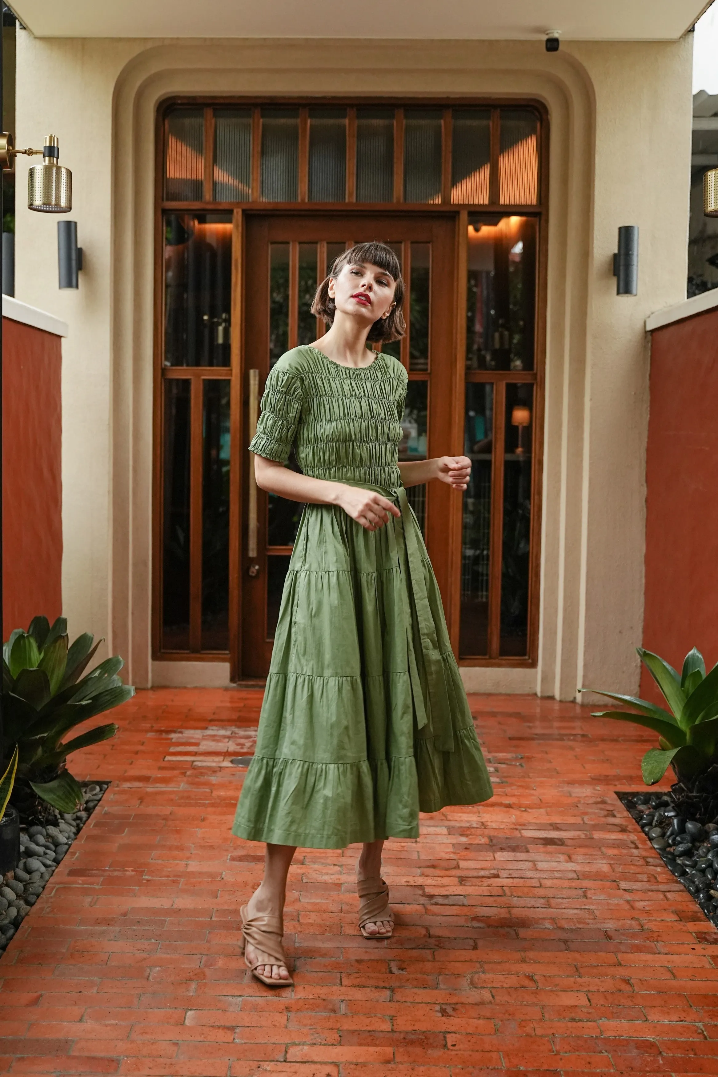 ESMEE DRESS IN LIME CREME