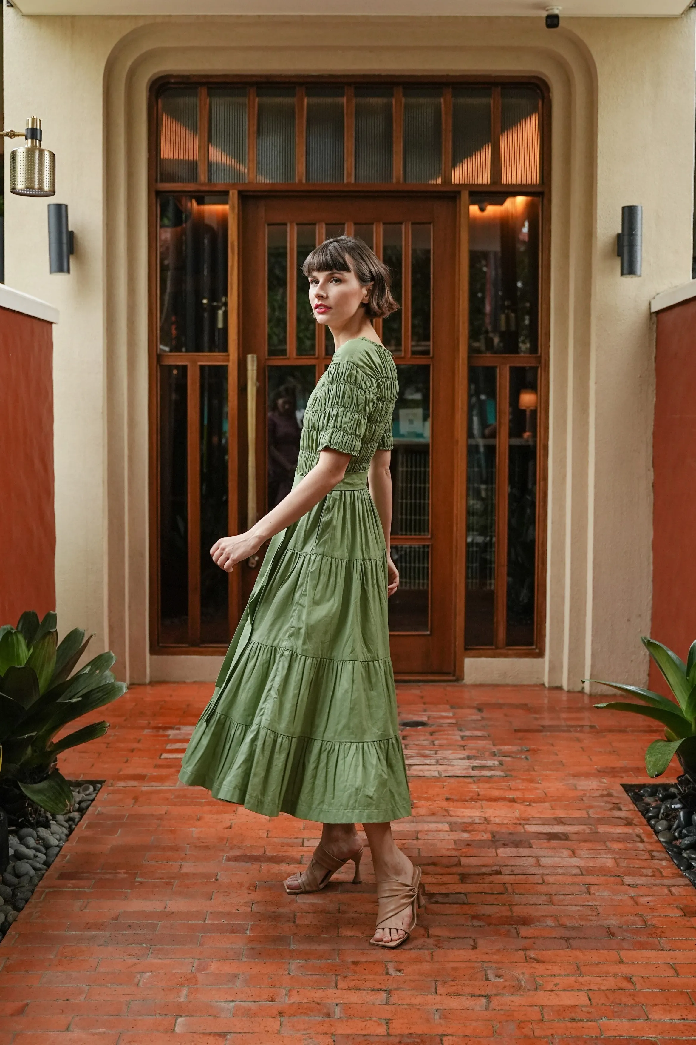 ESMEE DRESS IN LIME CREME
