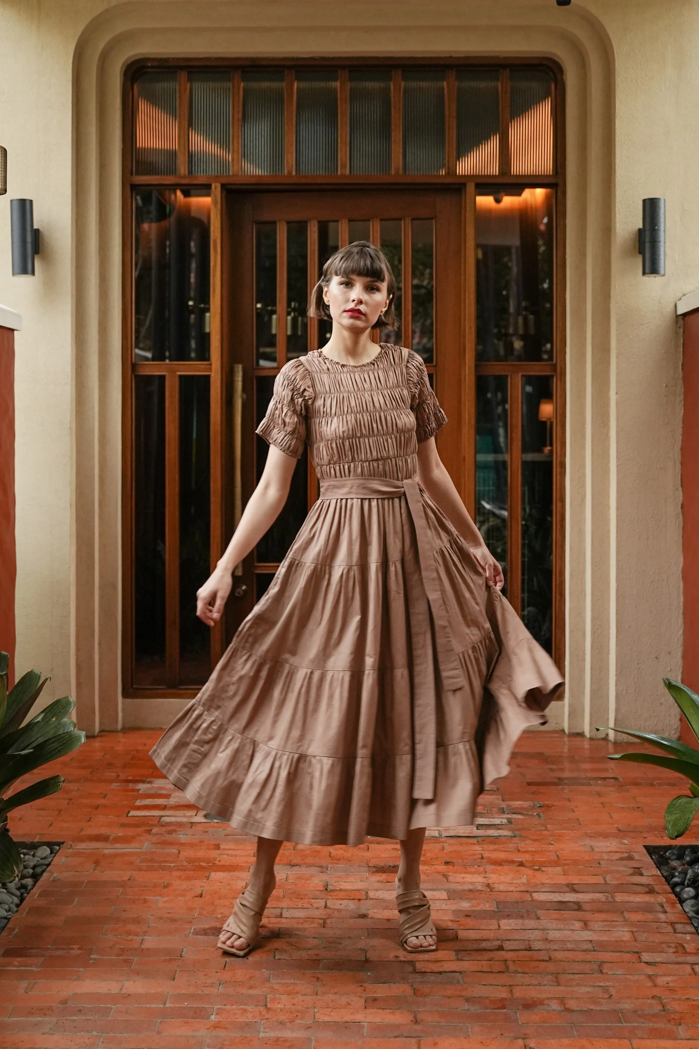ESMEE DRESS IN WALNUT
