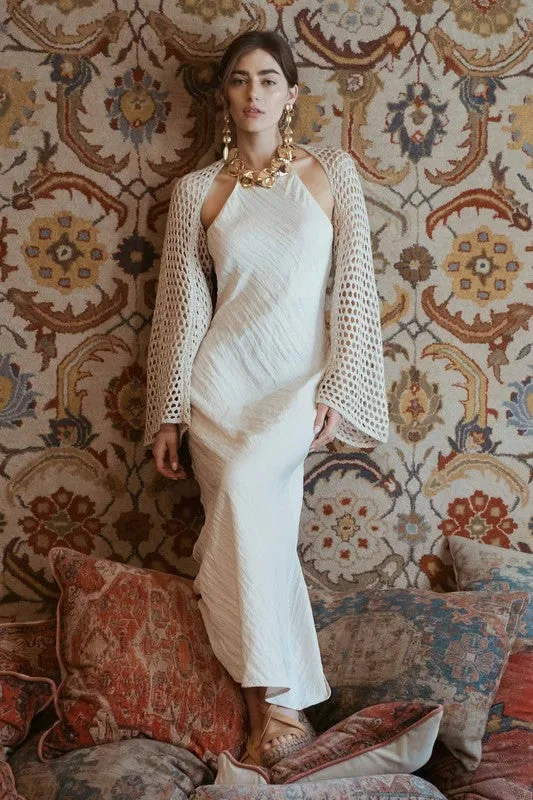 Eternal Love Halter Crinkle Maxi Dress